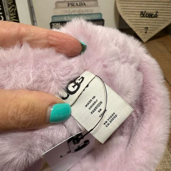 UGG FAUX FUR HEADBAND WOMENS ONE SIZE DUSTY LILAC COZY HEAD & EAR WARMER NWT - Picture 6 of 8